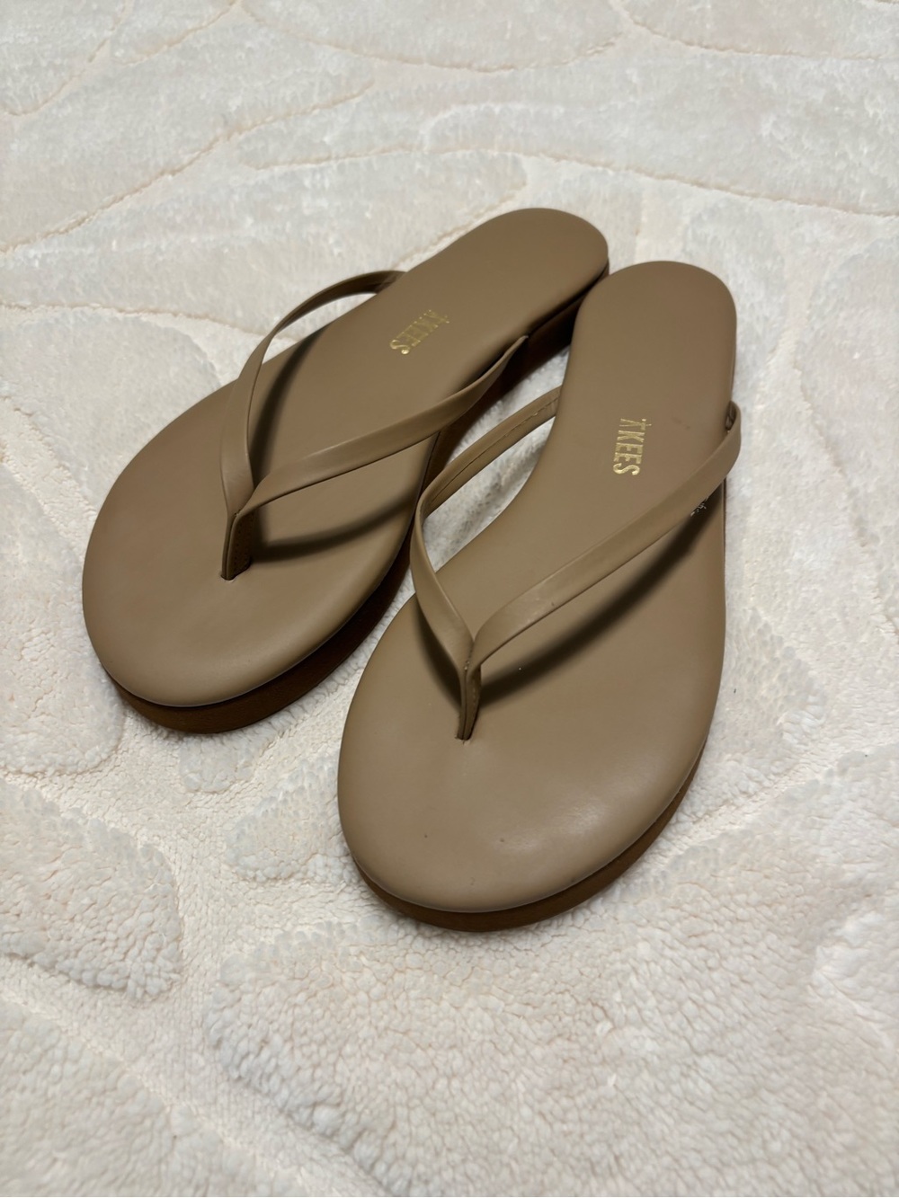 TKEES Tan Minimalist Flip Flop Sandals